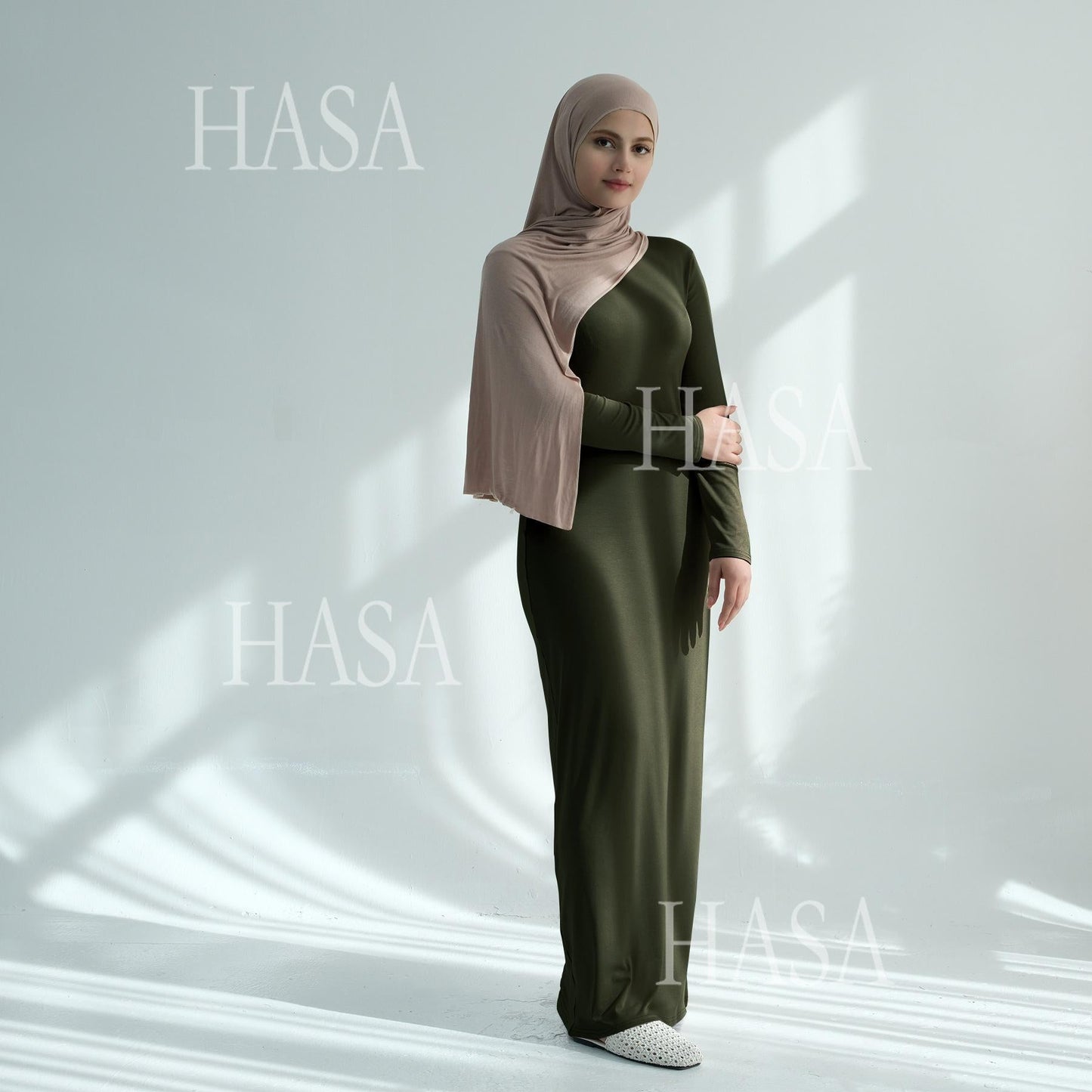 LUMAYA6565 Basic Solid Color Modal Cotton Long Dress