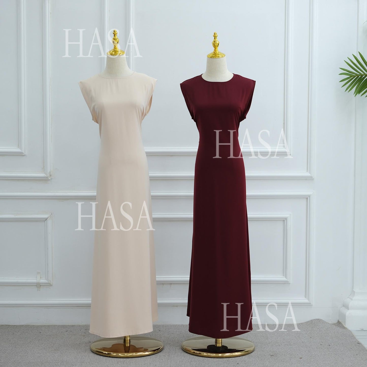 LUMAYA6470 Sleeveless Long Dress with Adjustable Back Lacing