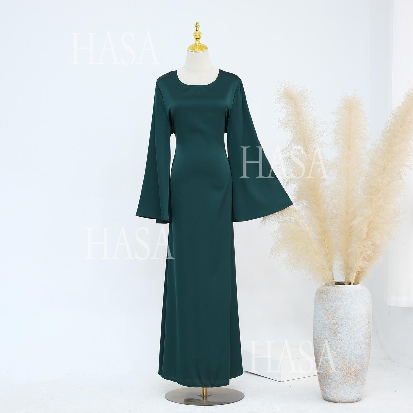 LUMAYA5870 Elegant drape two-piece robe dress-Light luxury street style abaya girl