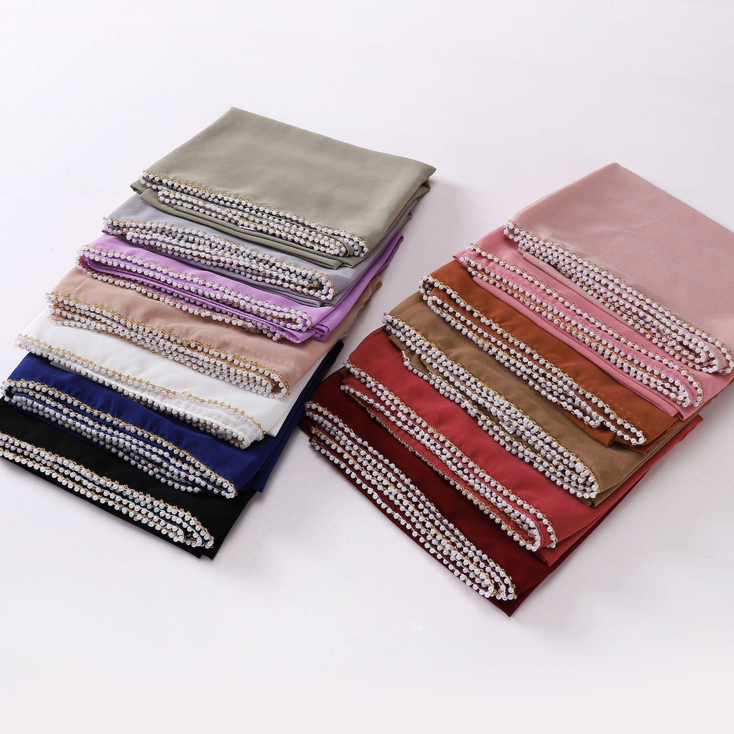 LUMAYA LM1116 Pearl Chiffon Headband Hijab
