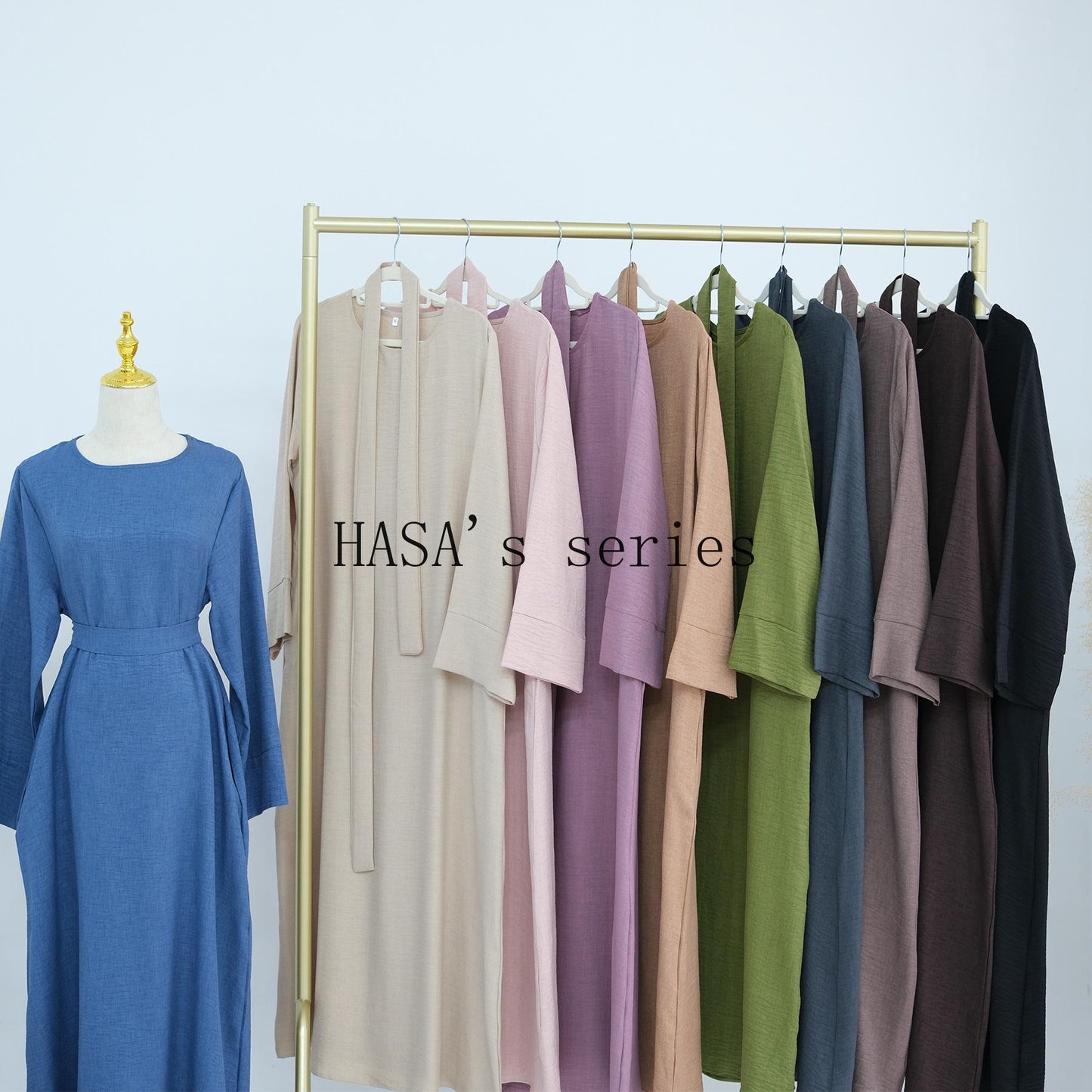 LUMAYA4848 A simple, waist-cinching spring/summer dress with a relaxed, long design.