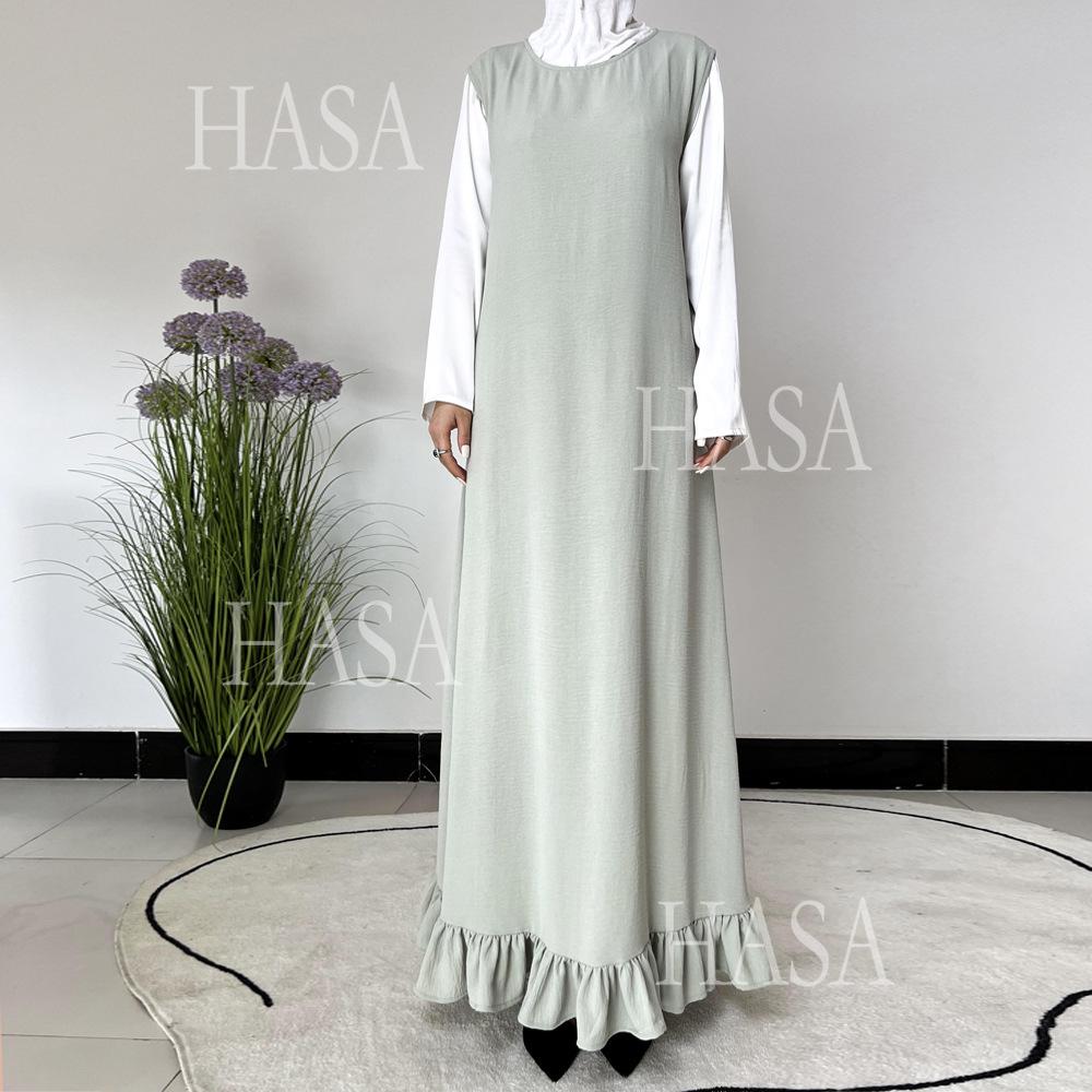 LUMAYA5860 Fashionable Imitation Linen Solid Color Robe, BreatLUMAYAble and Comfortable Leading The Trend abaya girl