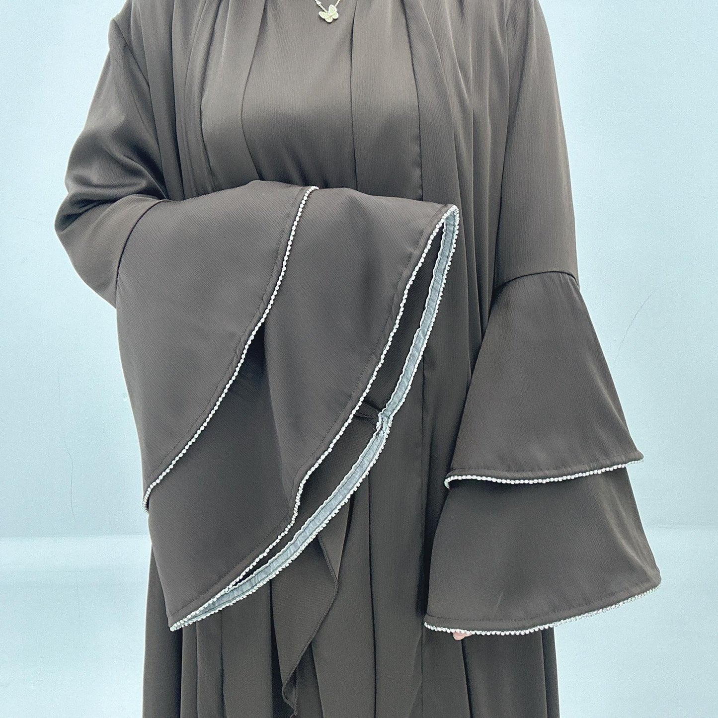 LUMAYA LM1188 3pcs Set Satin Cardigan+Inner Dress+Special Belt