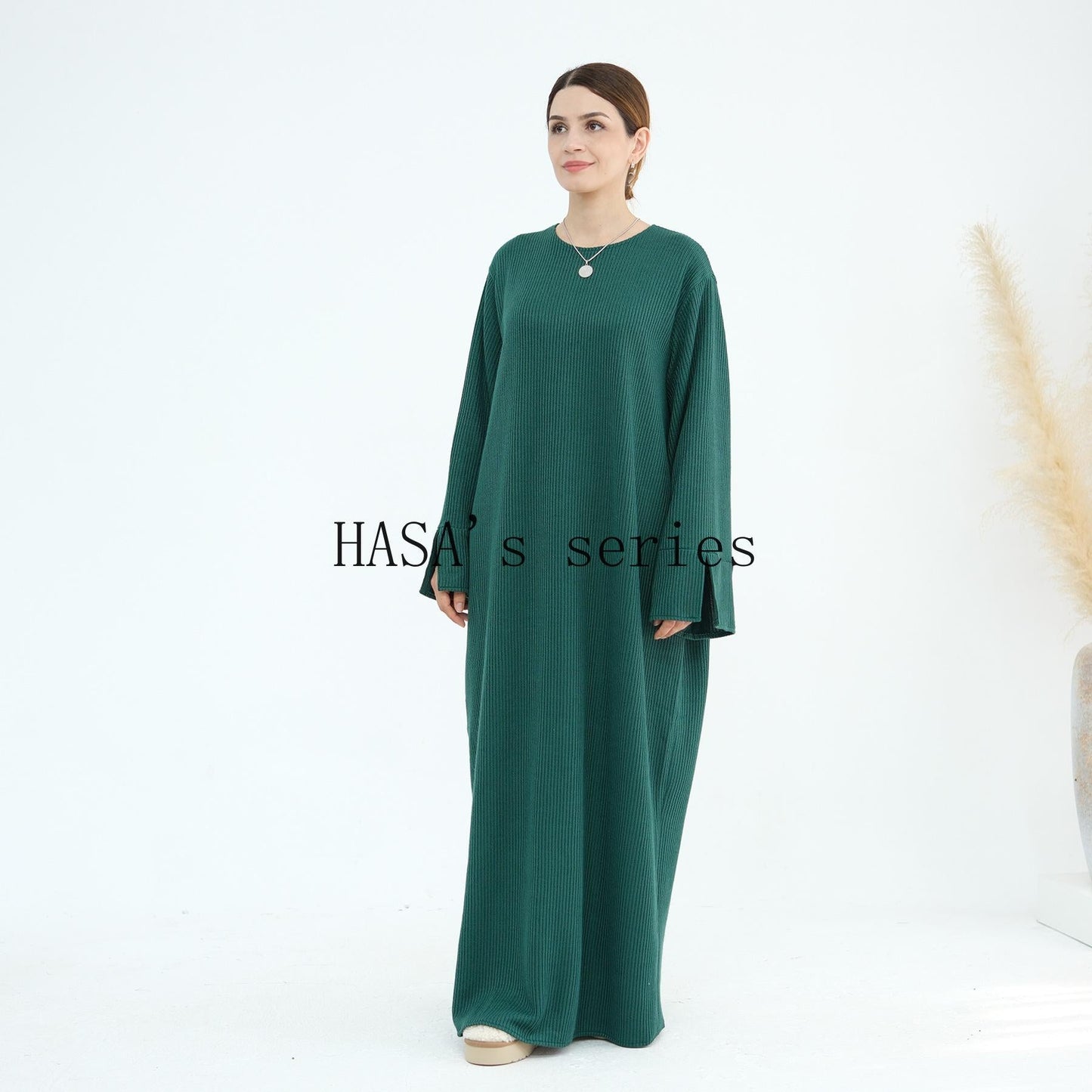 LUMAYA5440 Large Sleeve Thick Knitted Sweater Dress - Loose and Elegant Long Dress party  wear red dress thick  thigh 2  part bow  outfits