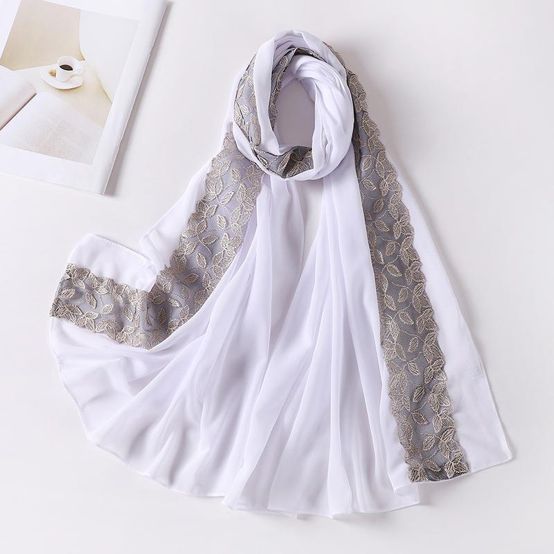 LUMAYA LM1130 Pearl Chiffon Lace Headscarf