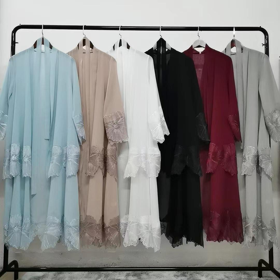 LUMAYA LUMAYA1025 1pcs Lace Embroidery Double-Layer Cardigan