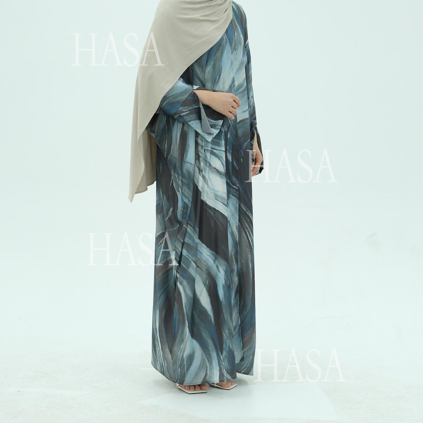 LUMAYA6509 Abstract Printed Loose Abaya (Headscarf Not Included)