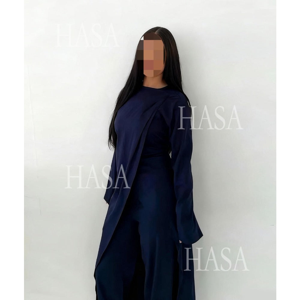 LM6605 Stylish asymmetrical two-piece set (with optional headscarf)