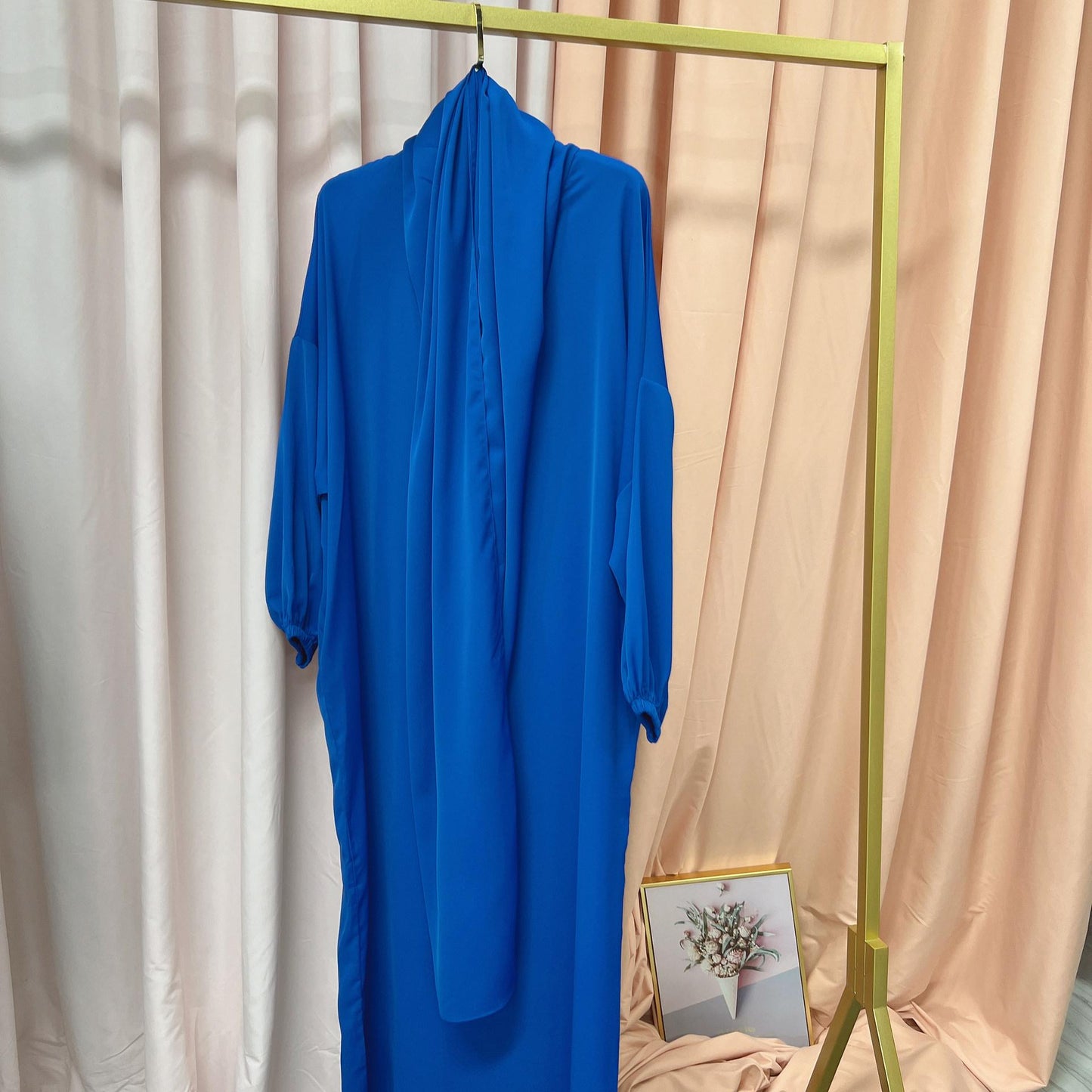 New Middle East Dubai Turkish Robe Dress with Hijab hoody abaya