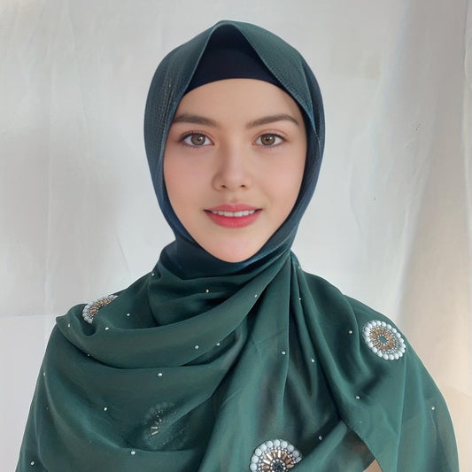 LUMAYA LM1126 Pearl Chiffon Baotou Scarf