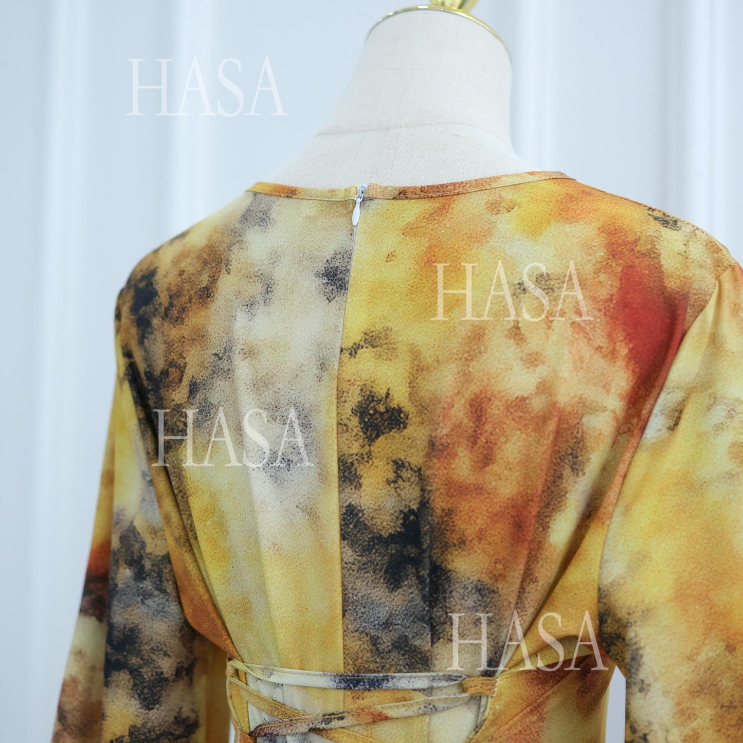 LUMAYA6550 Elegant Printed Abaya with Long Sleeves