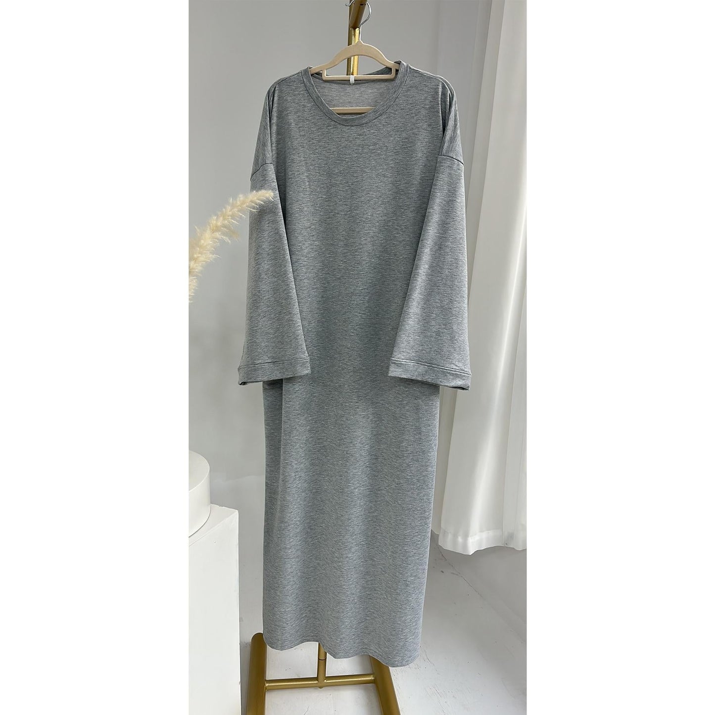 LUMAYA LUMAYA1089 Solid Color Hoodie Dress