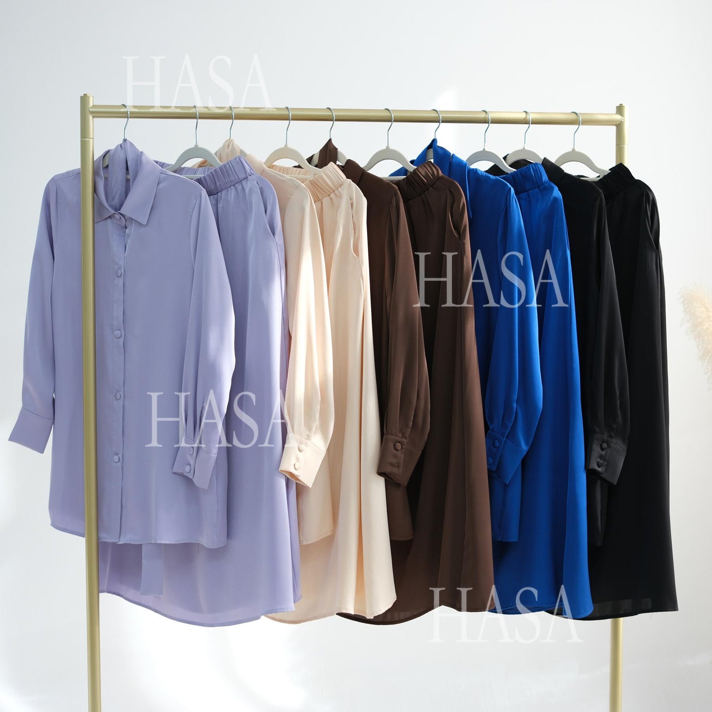 LUMAYA5874 Gentle Lace-up Two-piece Suit, Simple Texture, First Choice for Daily Wear abaya girl