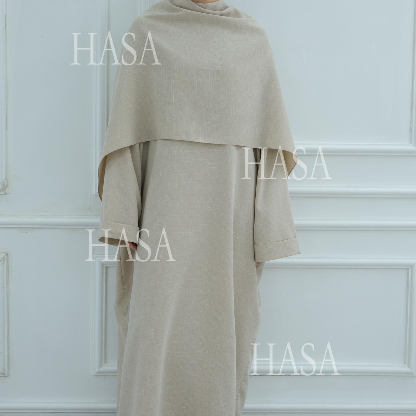 LM6577 Women's Solid Color Two-piece Long Skirt with SLMwl Abaya