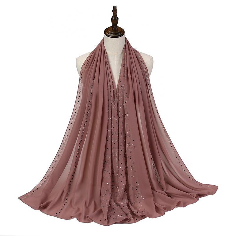 LUMAYA LM1127 Pearl Chiffon Rhinestone Headscarf