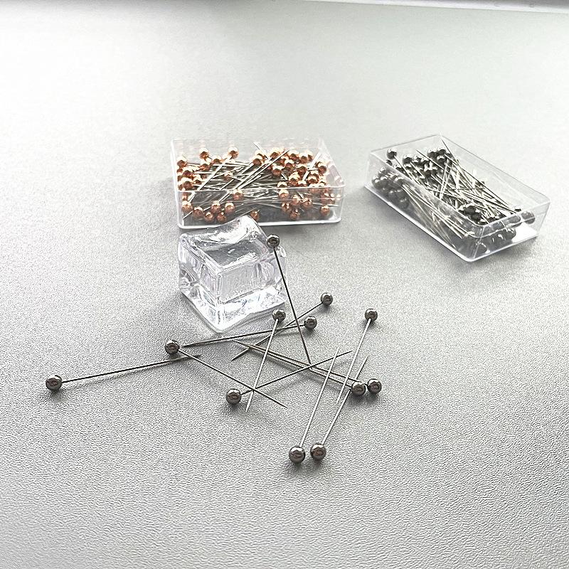 LUMAYA LUMAYA1066 100pcs/box Stainless Steel Pearl Breast Needle Scarf Button
