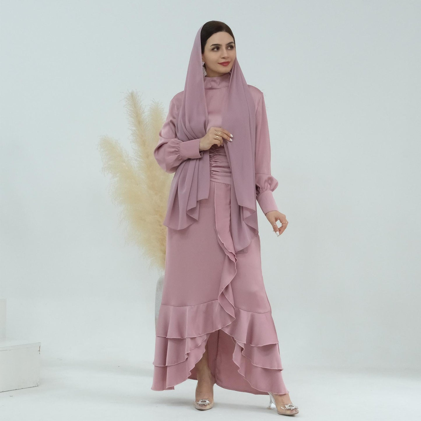 LUMAYA LUMAYA0718 Solid Colour High Neck Slimming Set