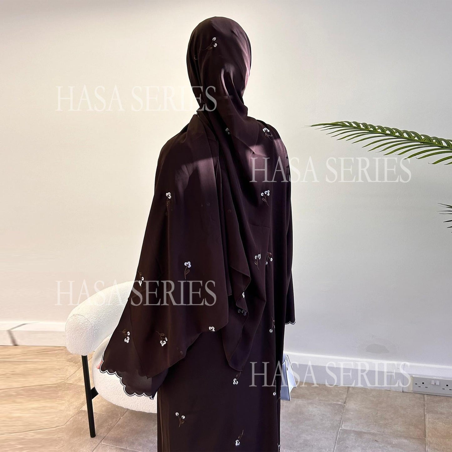 LUMAYASASERIES LUMAYA6682 Embroidered Floral Pattern Long Cardigan