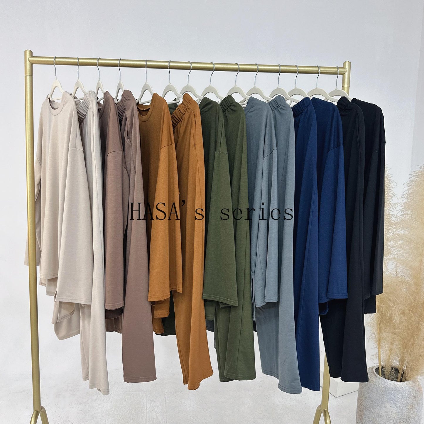LUMAYA5488 Fashionable and Comfortable Loose Two-piece Suit - Simple Solid Color Design two  piece co  ords