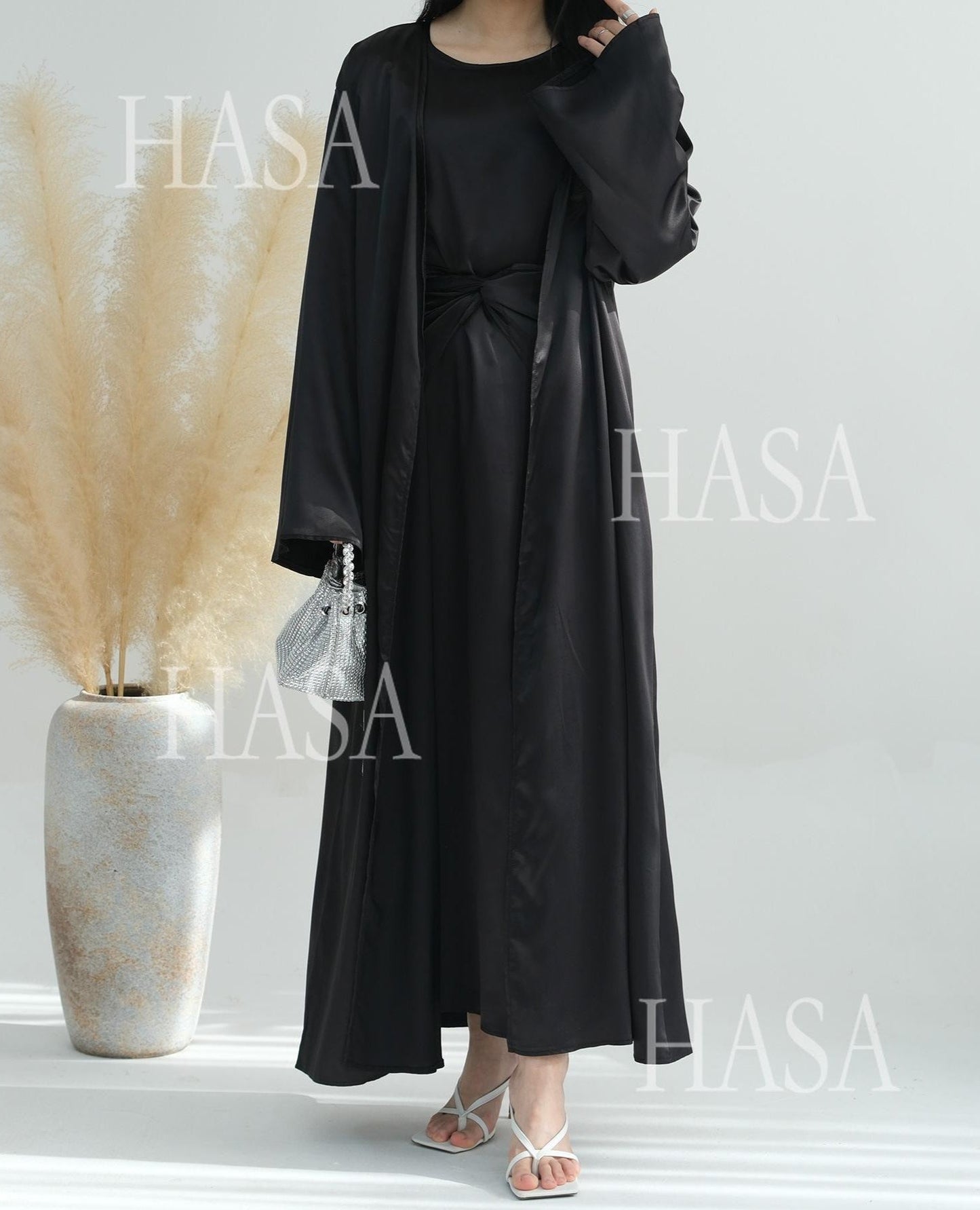 LM6581 Solid color three-piece women's long skirt suit