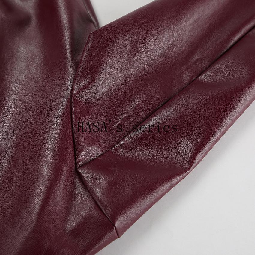 LUMAYA5775 This Classic, Minimalist Leather Short Jacket Is Stylish and Versatile, Perfect for Spring.