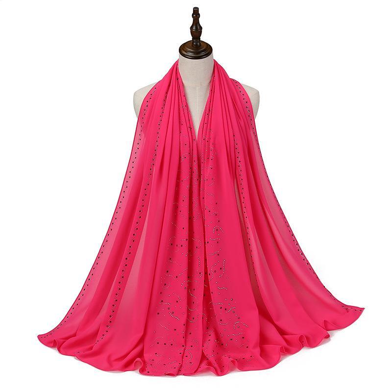 LUMAYA LM1127 Pearl Chiffon Rhinestone Headscarf