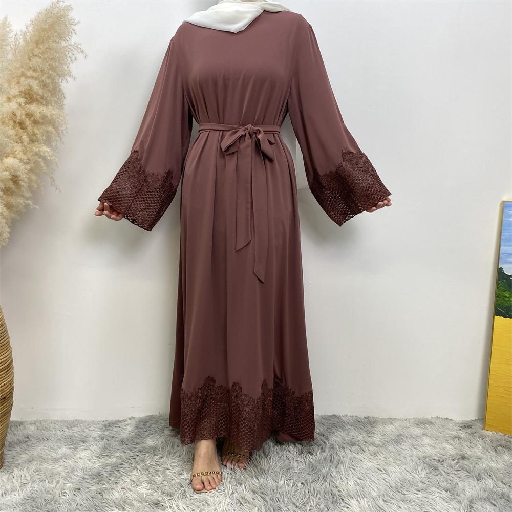 LUMAYA LUMAYA1084 Muslim Fashion Lace Robe Dress