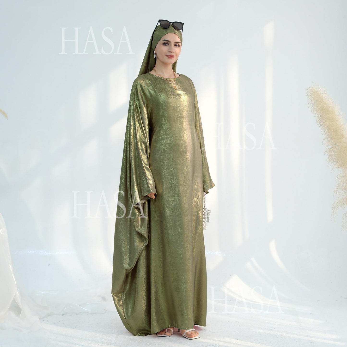 LUMAYA5879 Light-sensing Two-piece Dress | with Headscarf Design, The Overall Matching Is More Worry-free