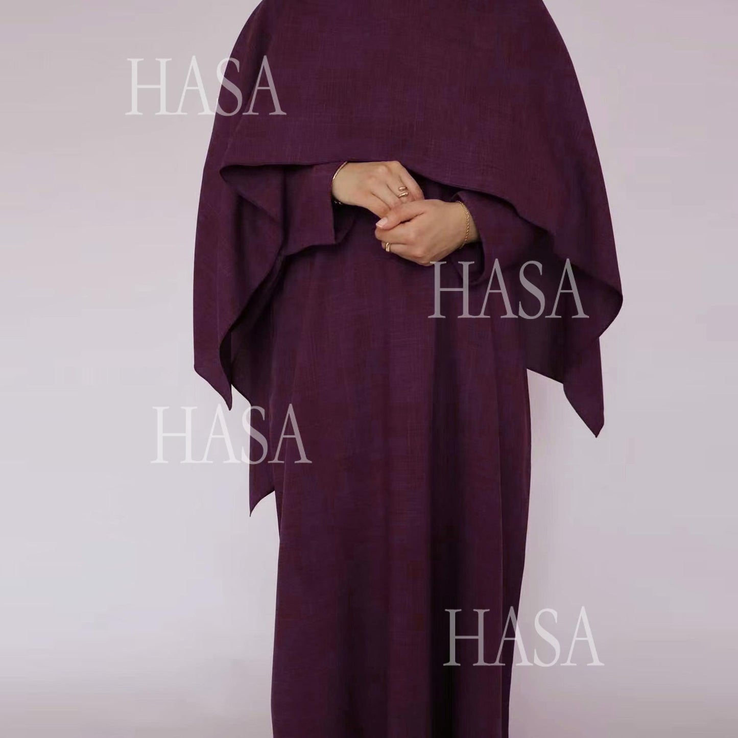 LM6577 Women's Solid Color Two-piece Long Skirt with SLMwl Abaya