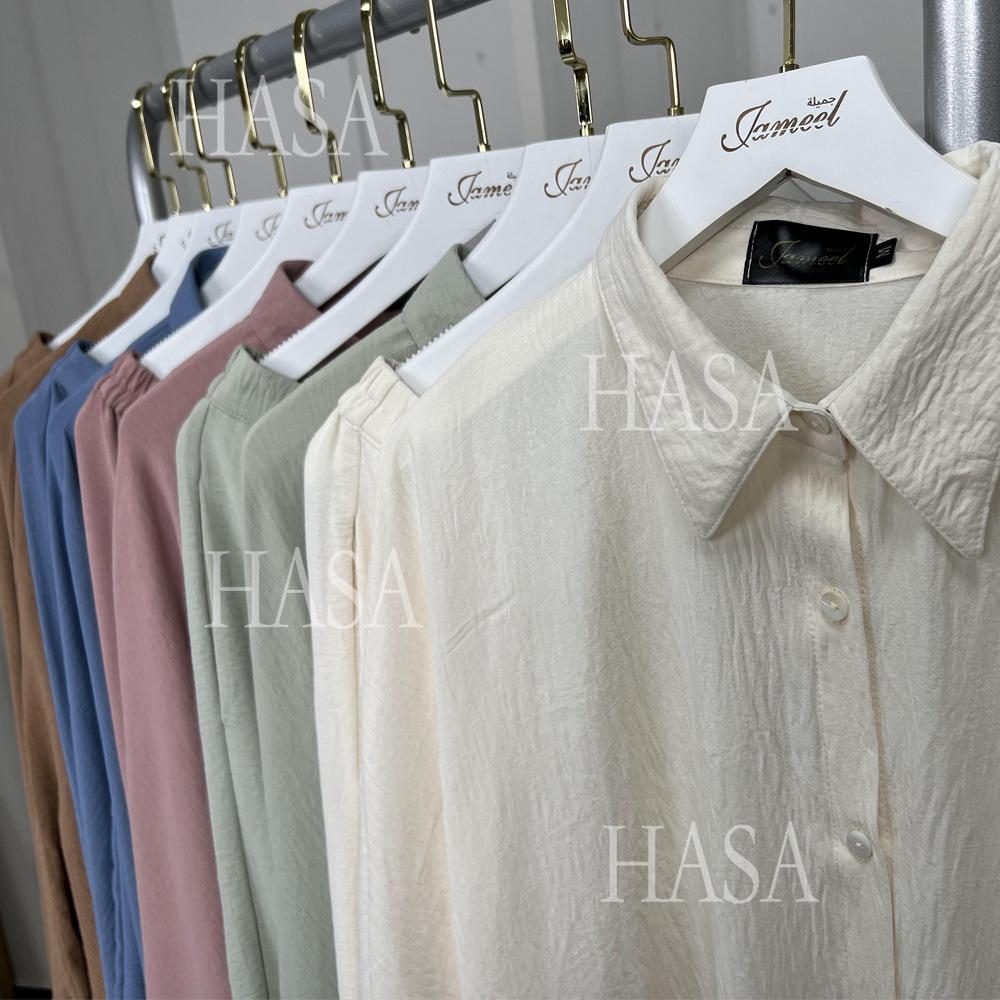 LUMAYA5855 High-end Crepe Linen Two-piece Suit (headscarf Not Included), Stylish and Simple, Showing Elegance