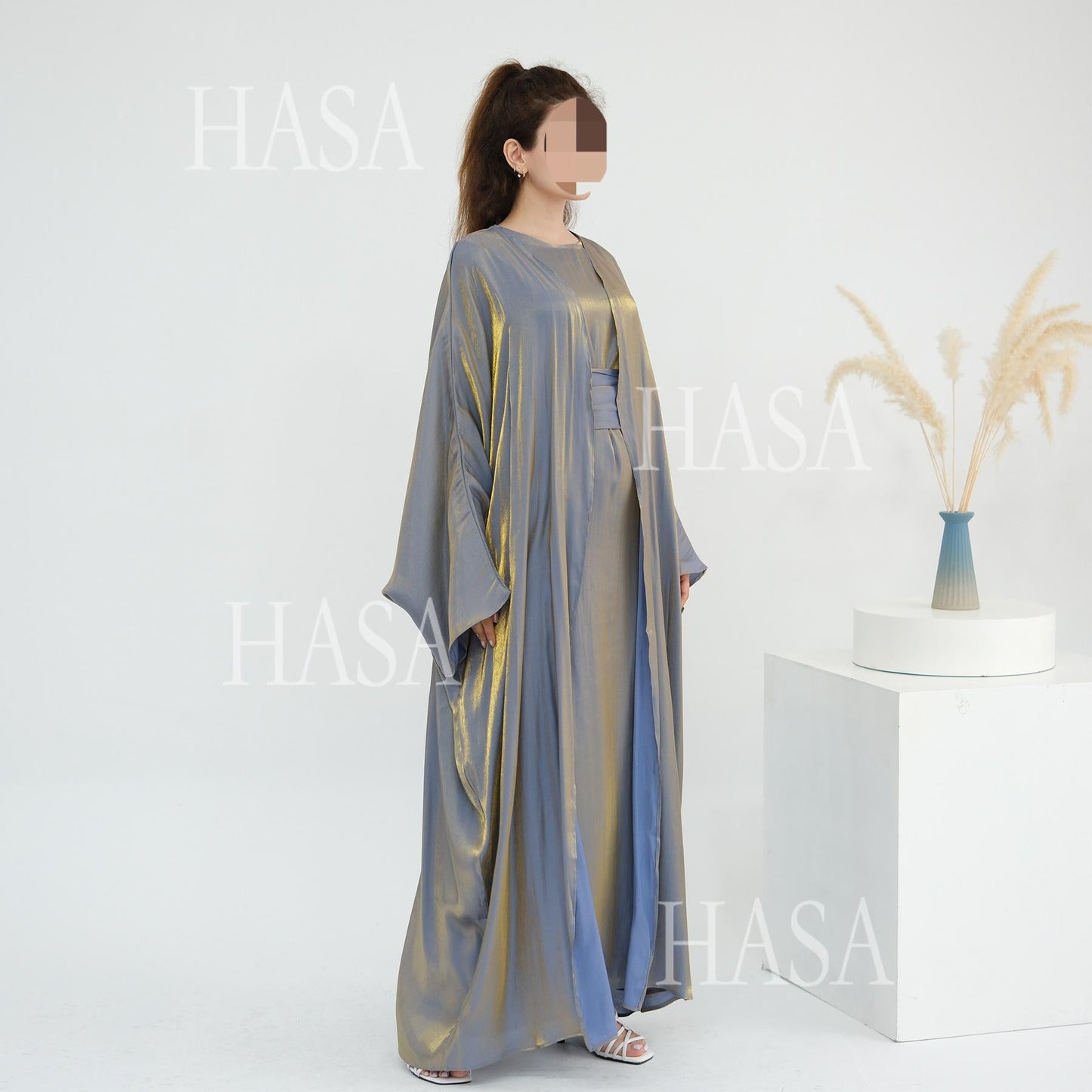 LUMAYA6530 Solid color simple two-piece long skirt suit