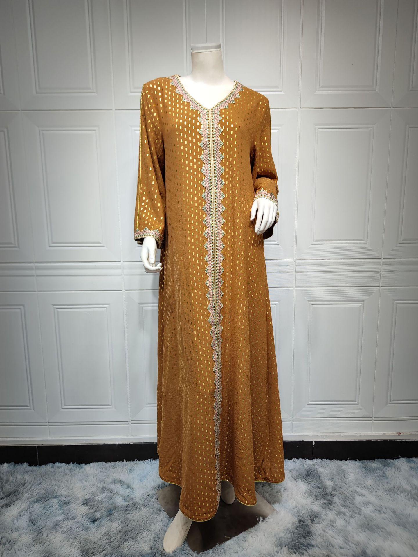 LUMAYA0442 Middle East Women's Clothing New Bronzing Muslim Dubai Robe