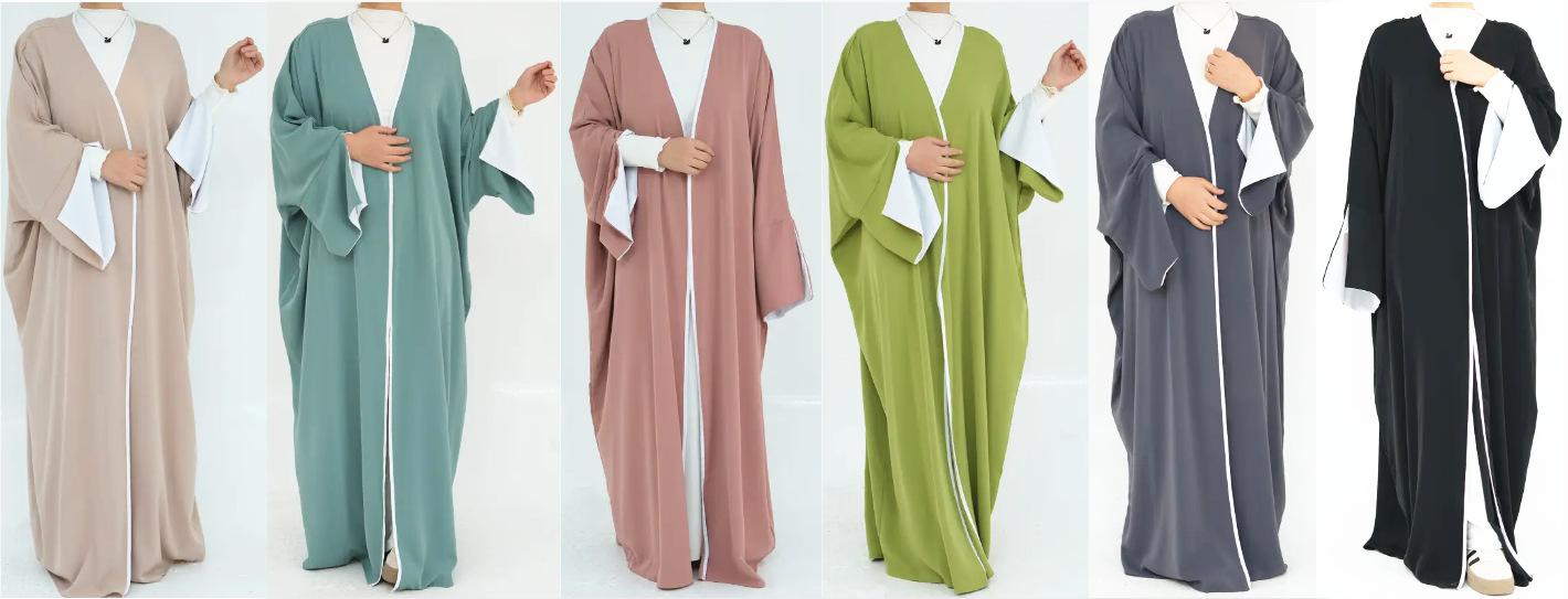 LUMAYA5877 The Loose-fitting Robe LUMAYAs A Lightweight Silhouette TLUMAYAt Is Perfect for Any Occasion open abaya outfit