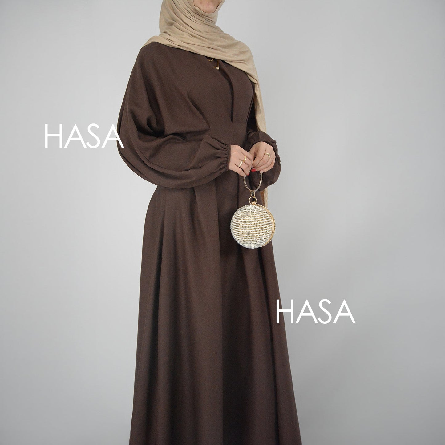 HASA's Series  HA1226 Delicate and Elegant Solid Colored Dress