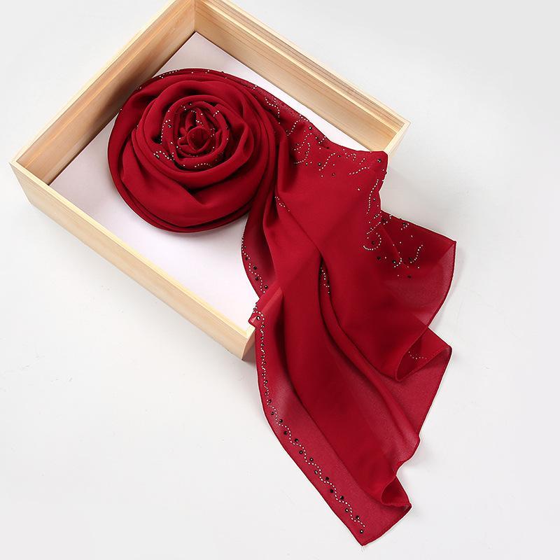 LUMAYA LM1127 Pearl Chiffon Rhinestone Headscarf