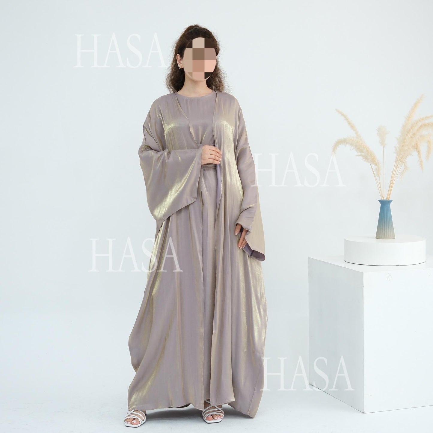 LUMAYA6530 Solid color simple two-piece long skirt suit