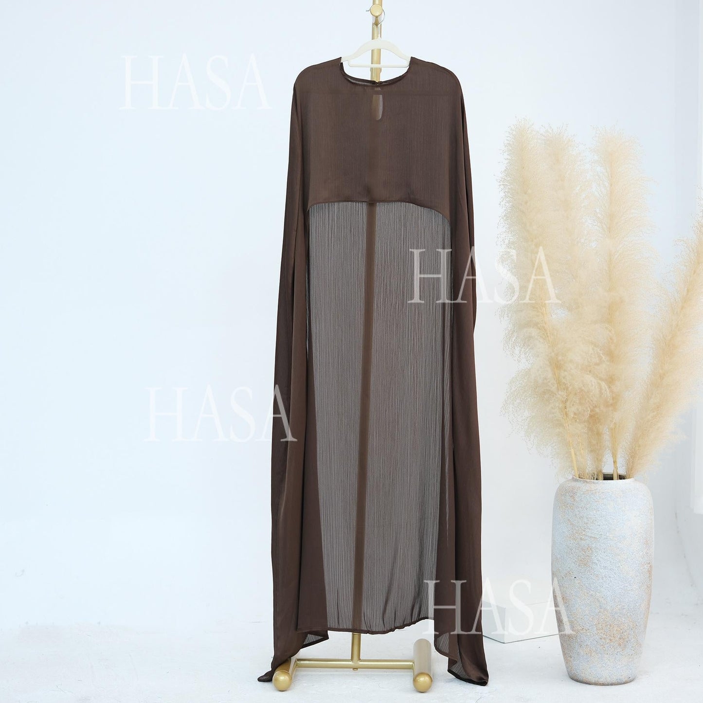 LUMAYA5870 Elegant drape two-piece robe dress-Light luxury street style abaya girl
