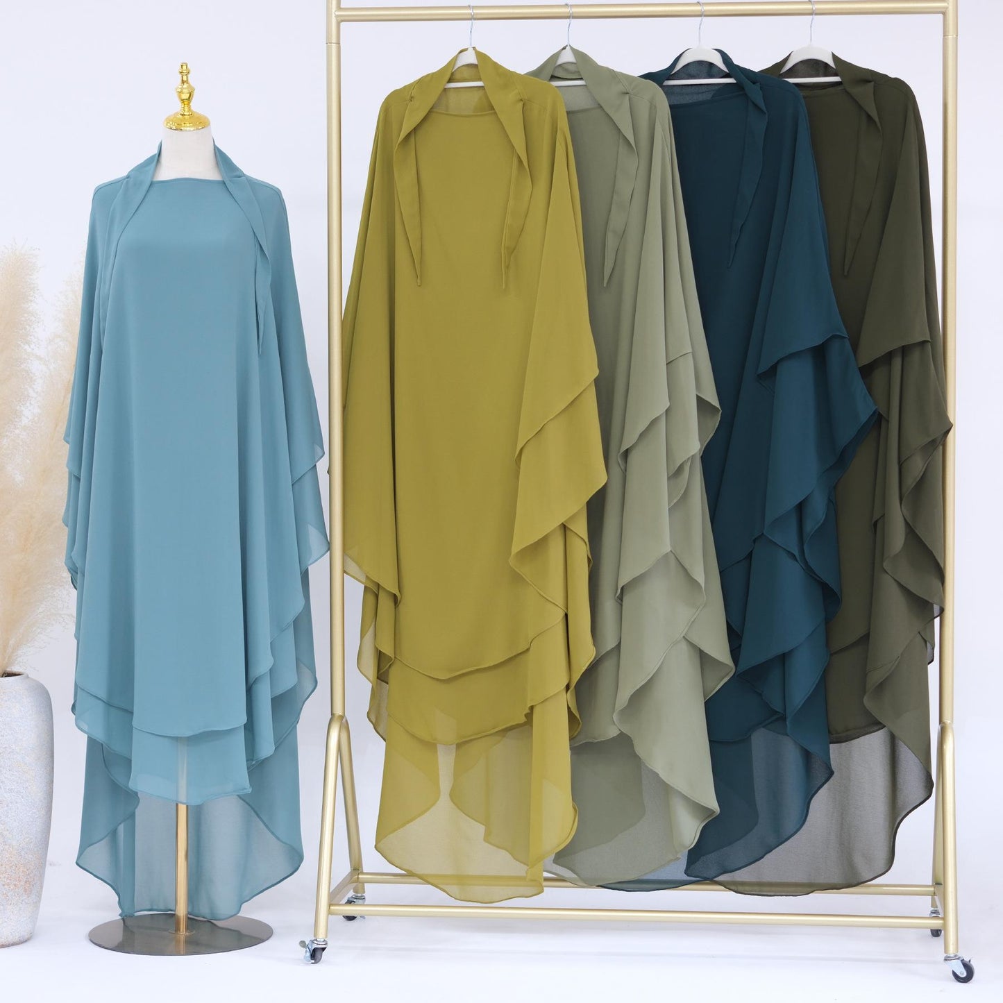 HAYA HAYA1000 Double Layered Chiffon Large Swing Headscarf
