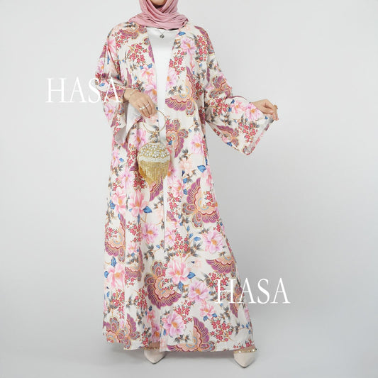 LUMAYA6323 Airy Summer Cardigan with Delicate Floral Prints