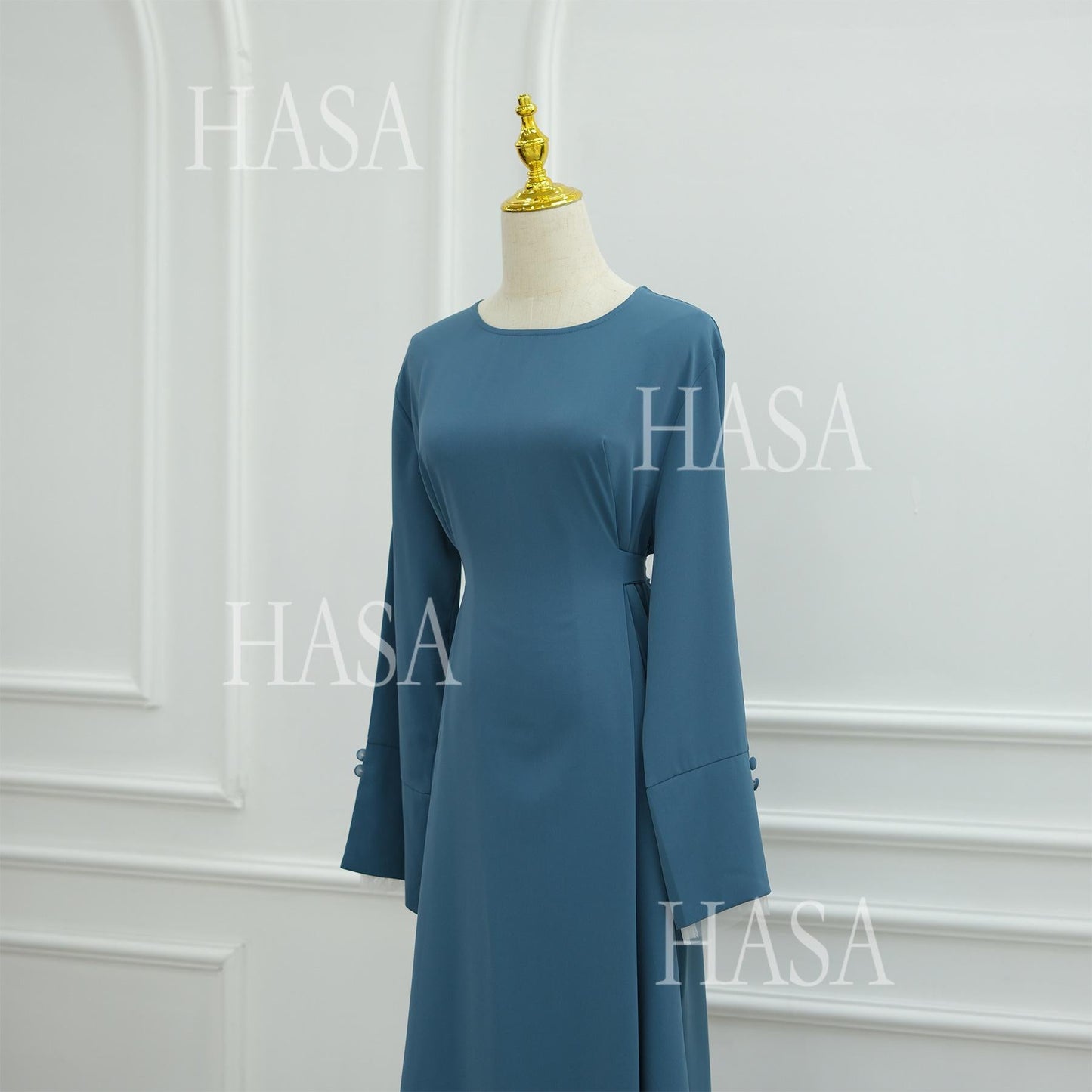 LUMAYASA's series LUMAYA6507 Simple style spliced lace robe dress (headscarf not included)