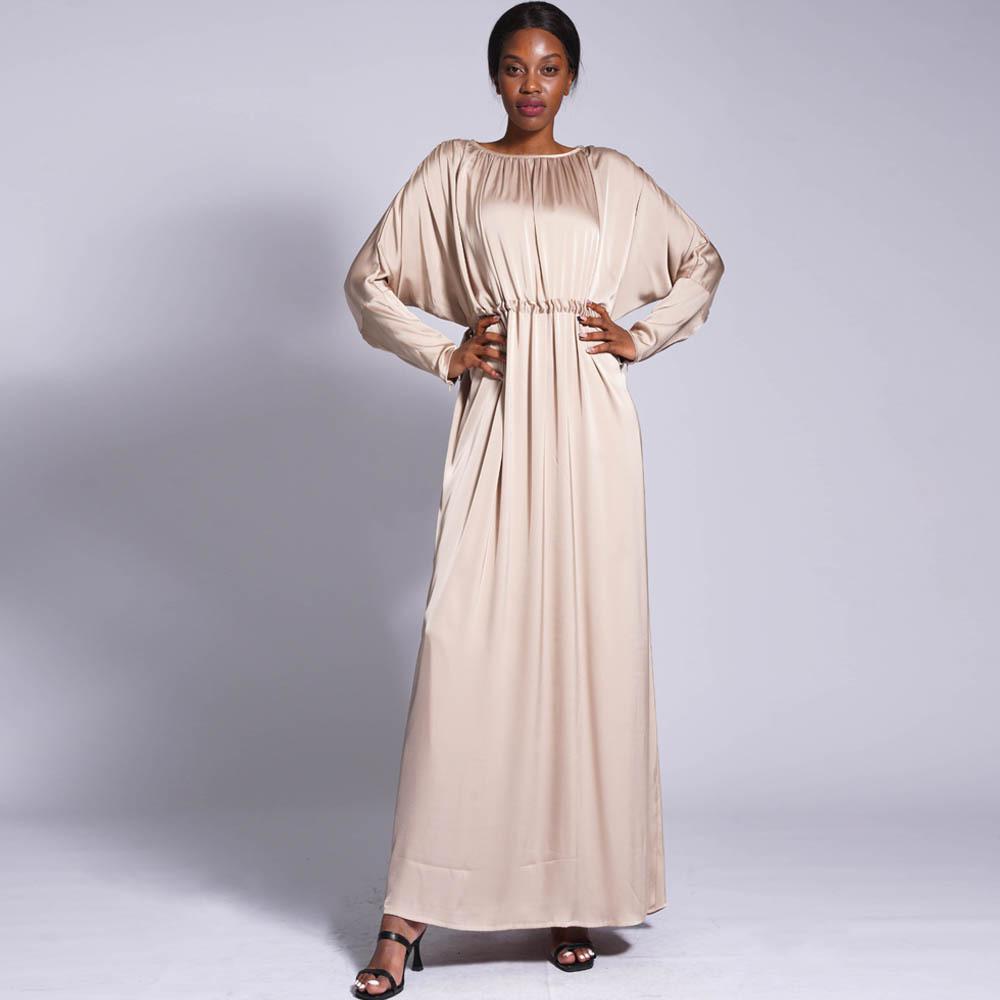 LUMAYA LUMAYA0435 Temperament Solid Color Raglan Dress