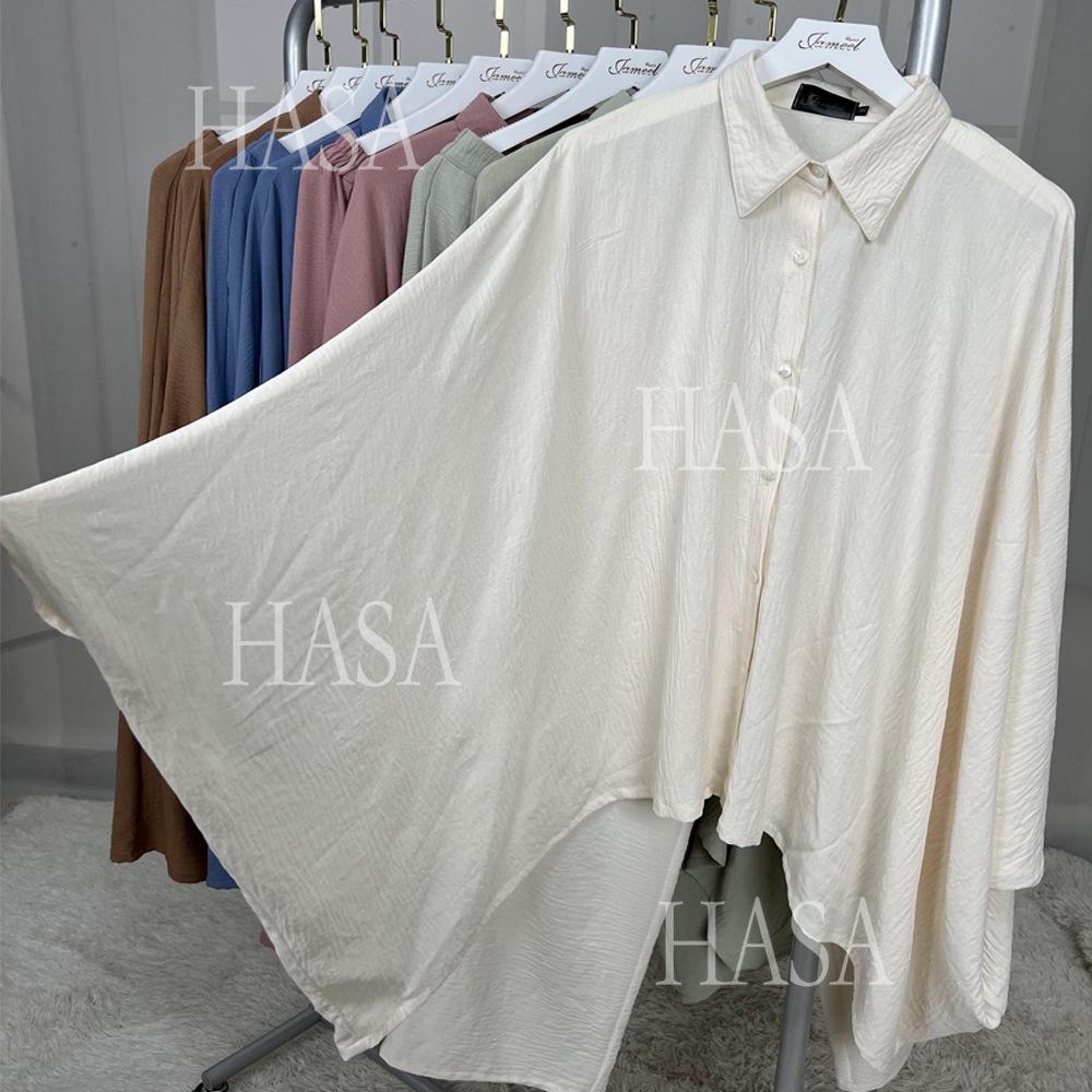 LUMAYA5855 High-end Crepe Linen Two-piece Suit (headscarf Not Included), Stylish and Simple, Showing Elegance