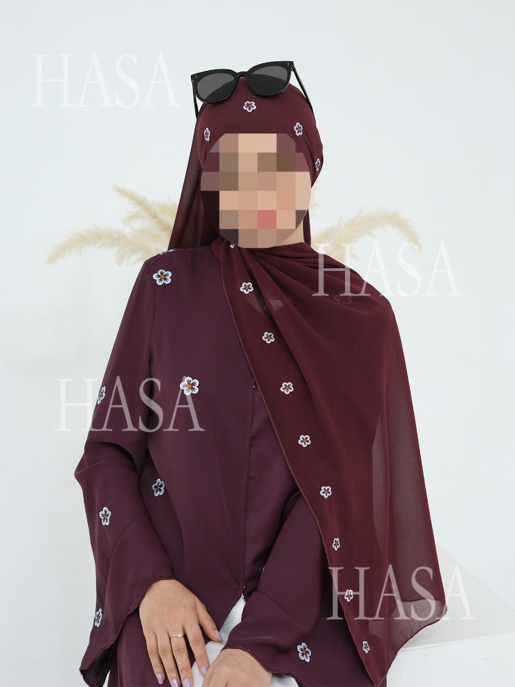 LM6612 All-over Embroidered Cardigan Two-piece Set