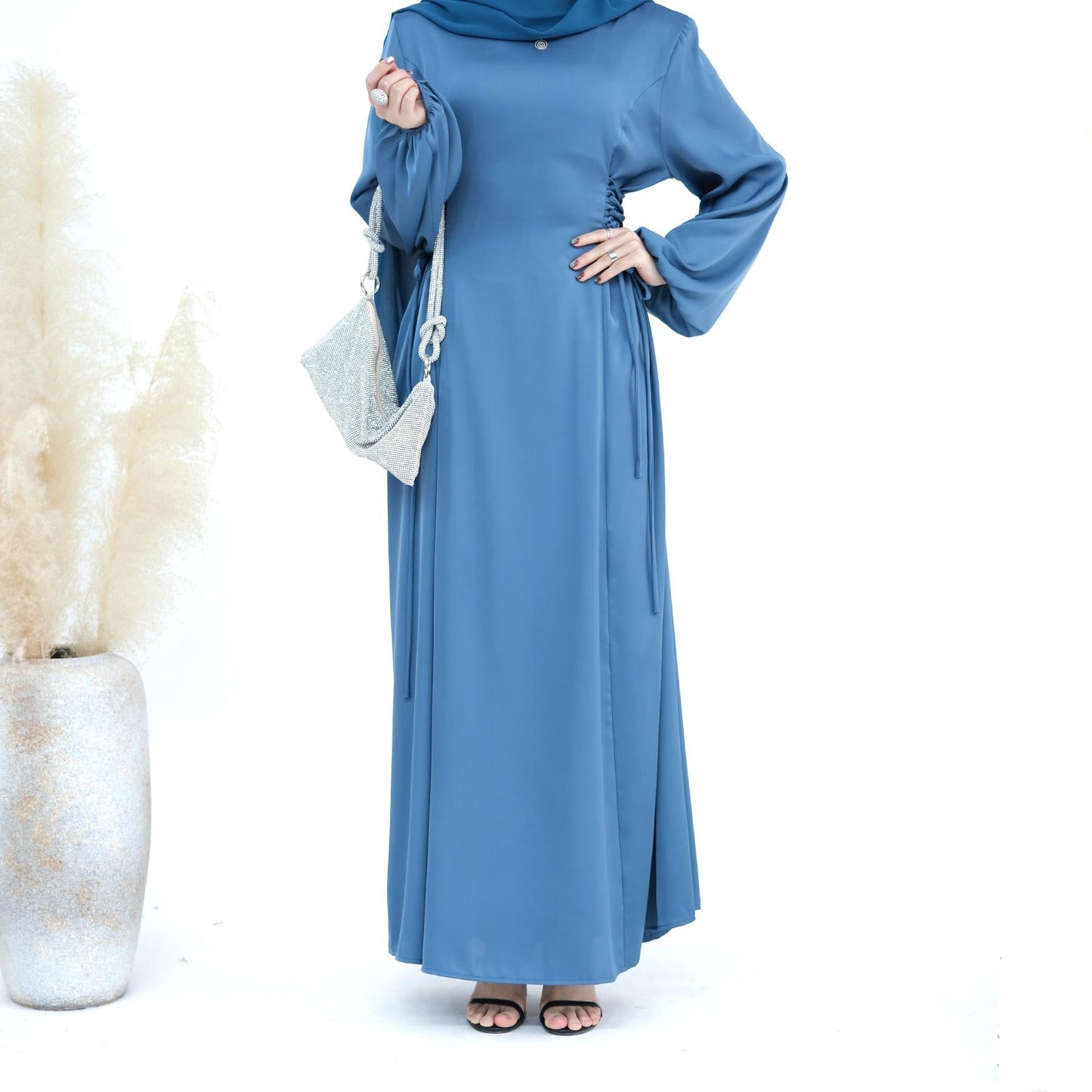 LUMAYA LUMAYA0991 Solid Color High-necked Slim Elegant Dress