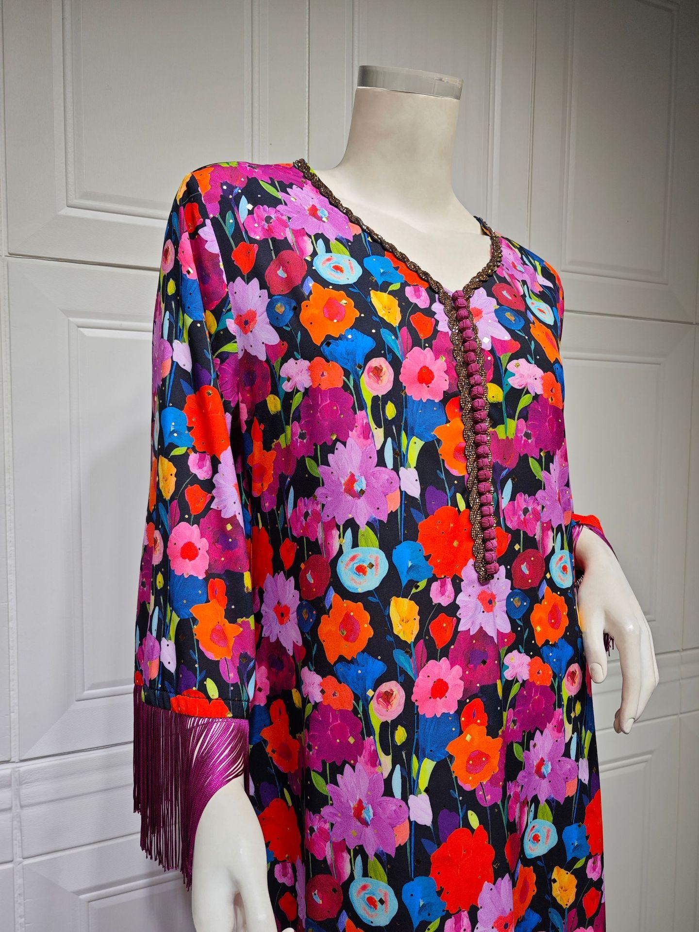 LUMAYA LUMAYA1080 Printed Casual Muslim Abaya