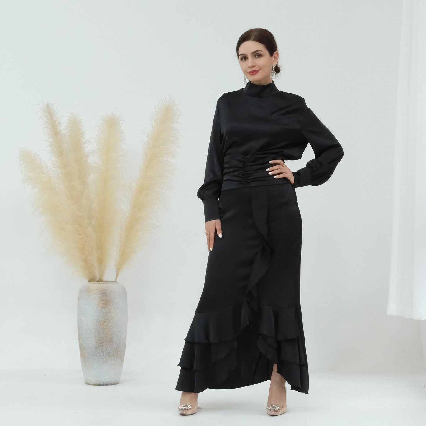 LUMAYA LUMAYA0718 Solid Colour High Neck Slimming Set