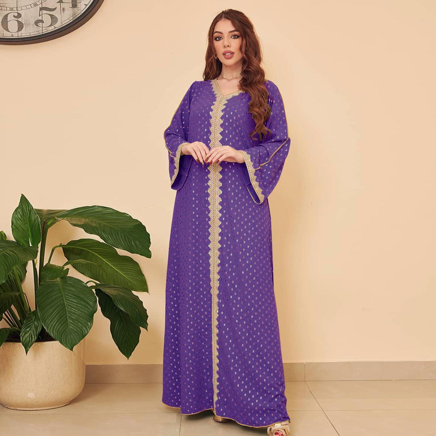 LUMAYA0442 Middle East Women's Clothing New Bronzing Muslim Dubai Robe