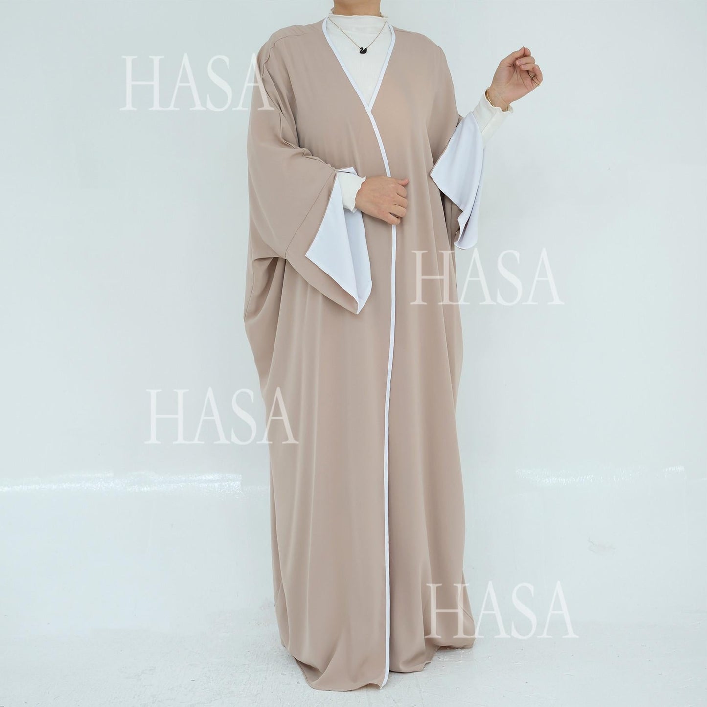 LUMAYA5877 The Loose-fitting Robe LUMAYAs A Lightweight Silhouette TLUMAYAt Is Perfect for Any Occasion open abaya outfit