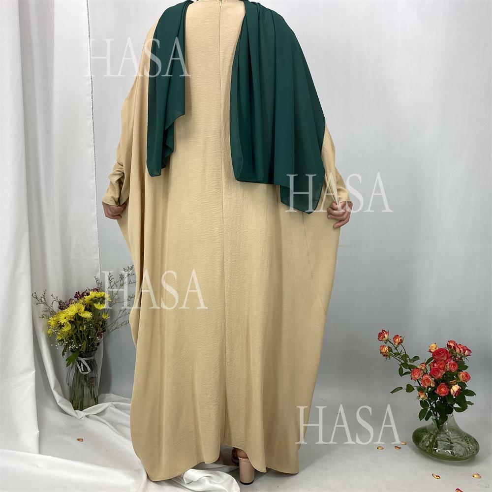 LM6586 Loose Turkish Pleated Dress, Fashionable Long Design