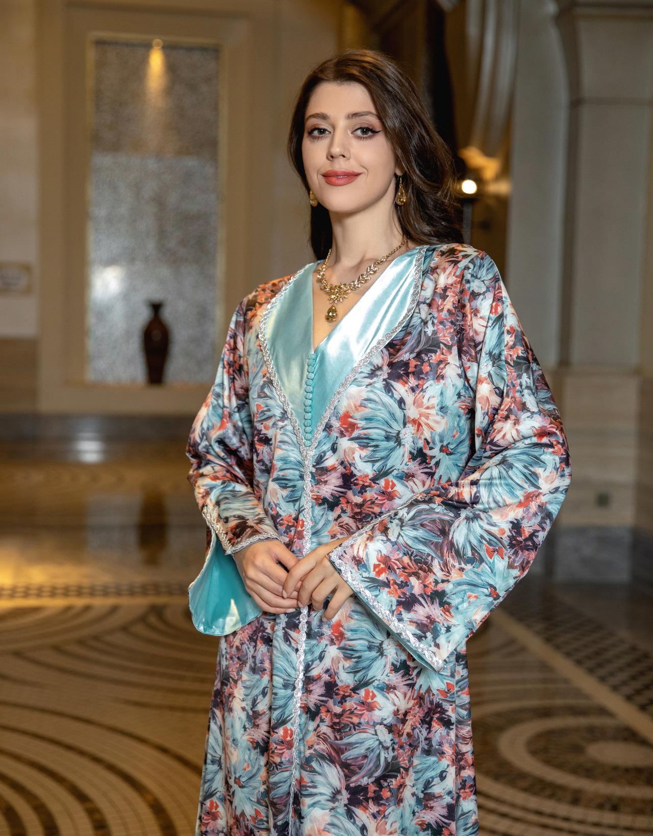 LUMAYA LUMAYA1070 Fashionable Printed Diamond Set Robe